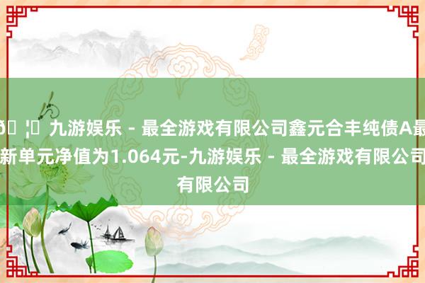 🦄九游娱乐 - 最全游戏有限公司鑫元合丰纯债A最新单元净值为1.064元-九游娱乐 - 最全游戏有限公司