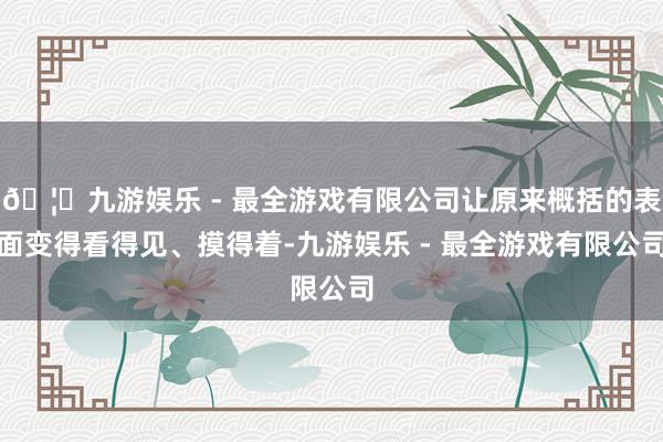 🦄九游娱乐 - 最全游戏有限公司让原来概括的表面变得看得见、摸得着-九游娱乐 - 最全游戏有限公司